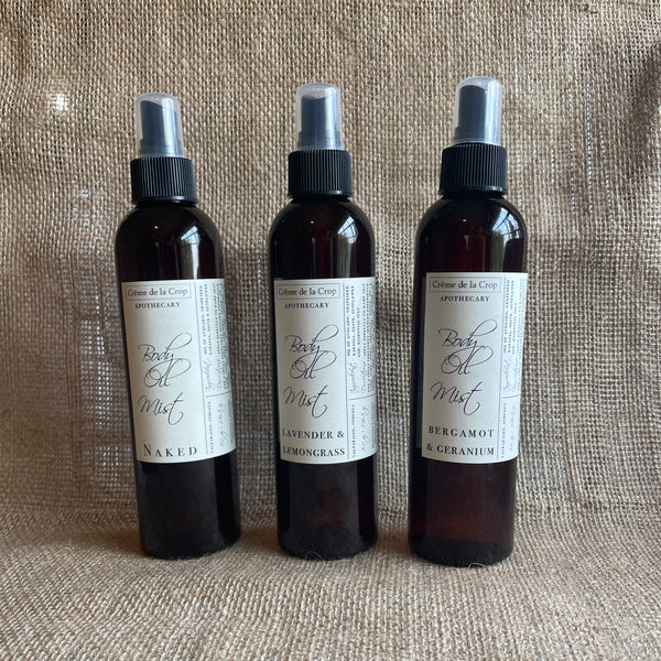 body oil mist group photo Olive, Karanja, Avocado, Grapeseed, and Sunflower front