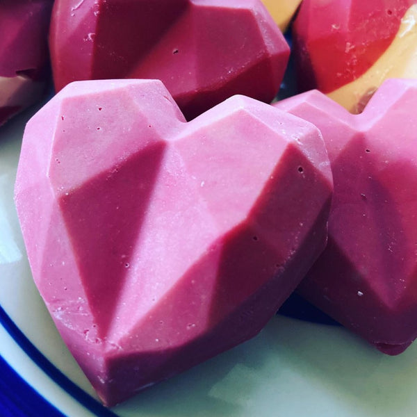 heart soap-handcrafted-handmade-essential oils-close up